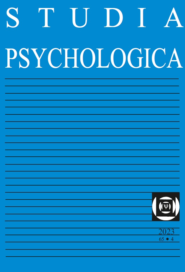 					View Vol. 65 No. 4 (2023): Studia Psychologica
				