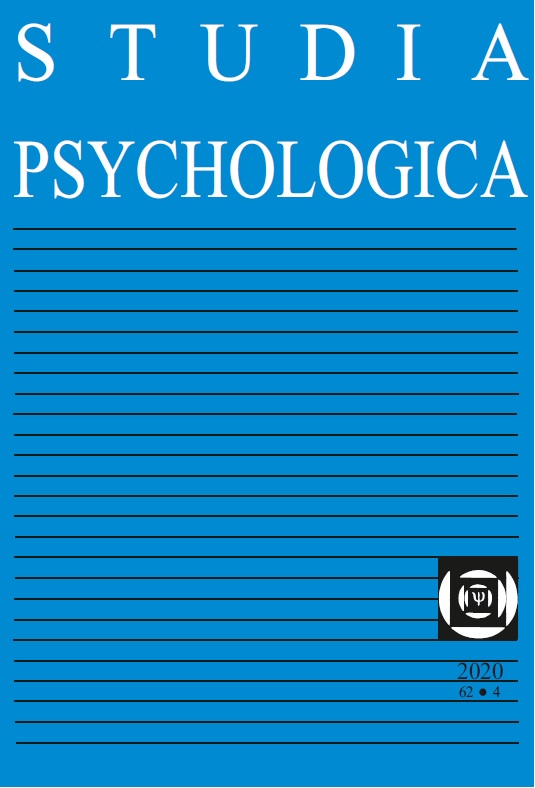 					View Vol. 62 No. 4 (2020): Studia Psychologica
				