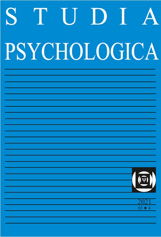 					View Vol. 63 No. 4 (2021): Studia Psychologica
				
