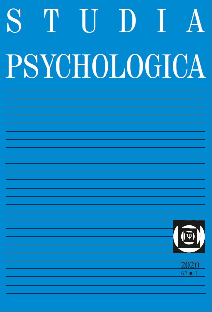 					View Vol. 62 No. 1 (2020): Studia Psychologica
				