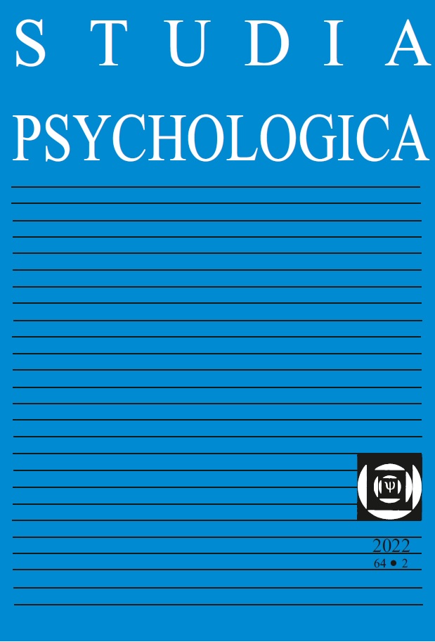					View Vol. 64 No. 2 (2022): Studia Psychologica
				
