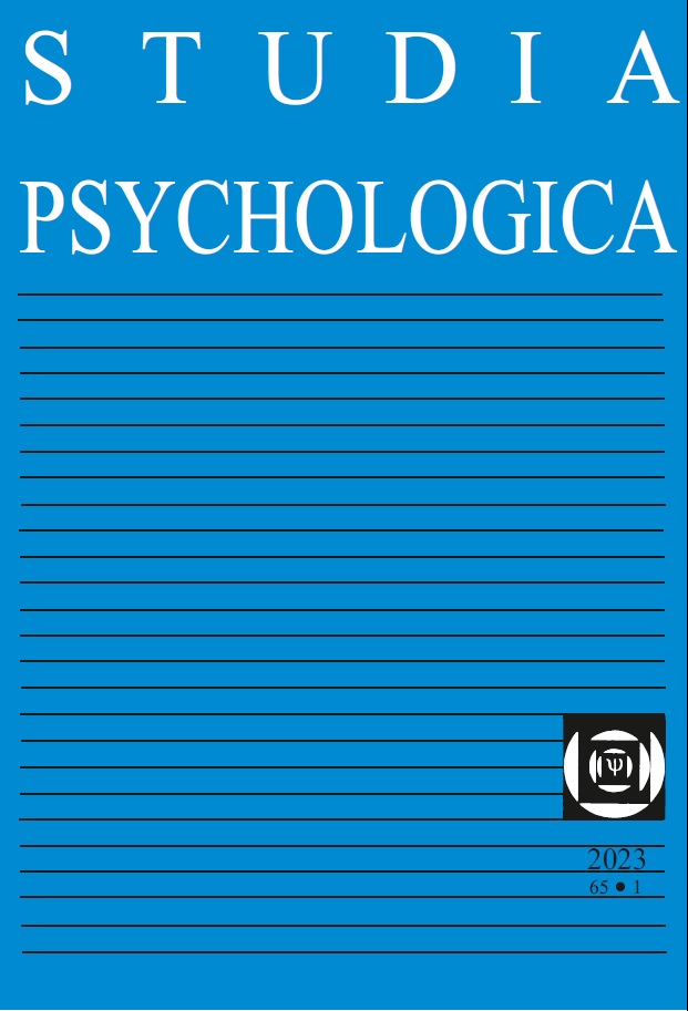 					View Vol. 65 No. 1 (2023): Studia Psychologica
				